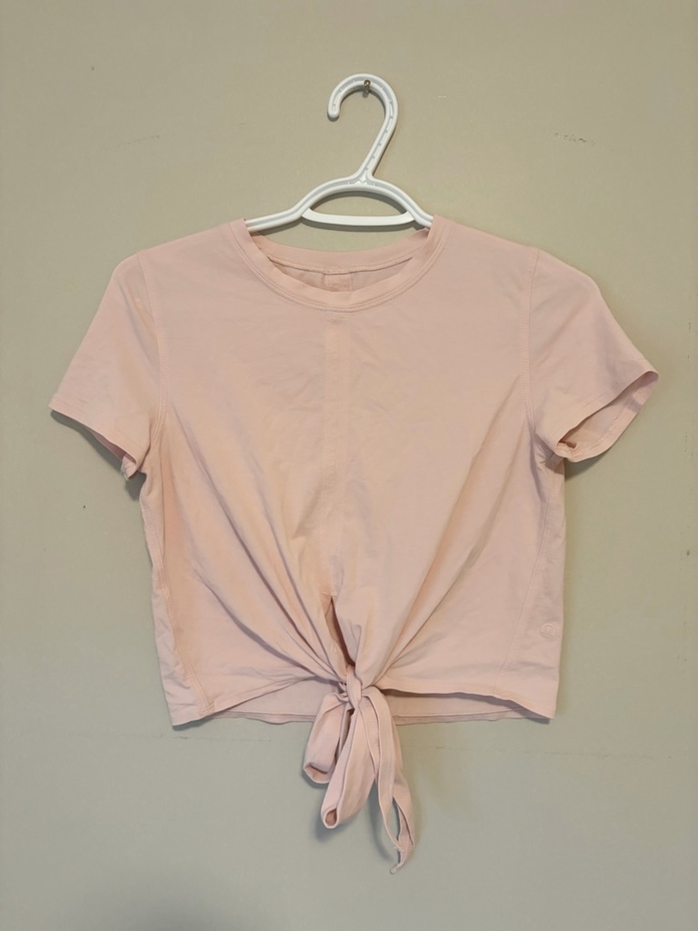 Lululemon Light Pink Tie-Front Short Sleeve Tee